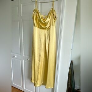 Revelry Maternity Sienna Satin Dress
in Yellow